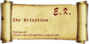 Ehr Krisztina névjegykártya